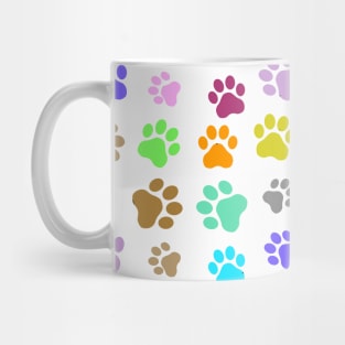 Colorful Pet - Cat or Dog Paw Footprint Pattern Mug